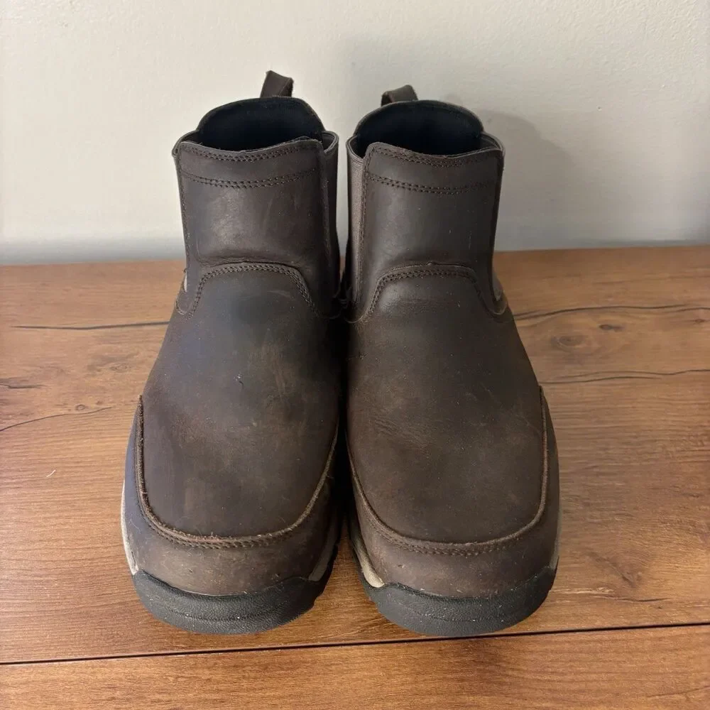 Duluth Trading Wild Boar Ankle Boots Mens Size 10 Brown Leather Chelsea Pull On
